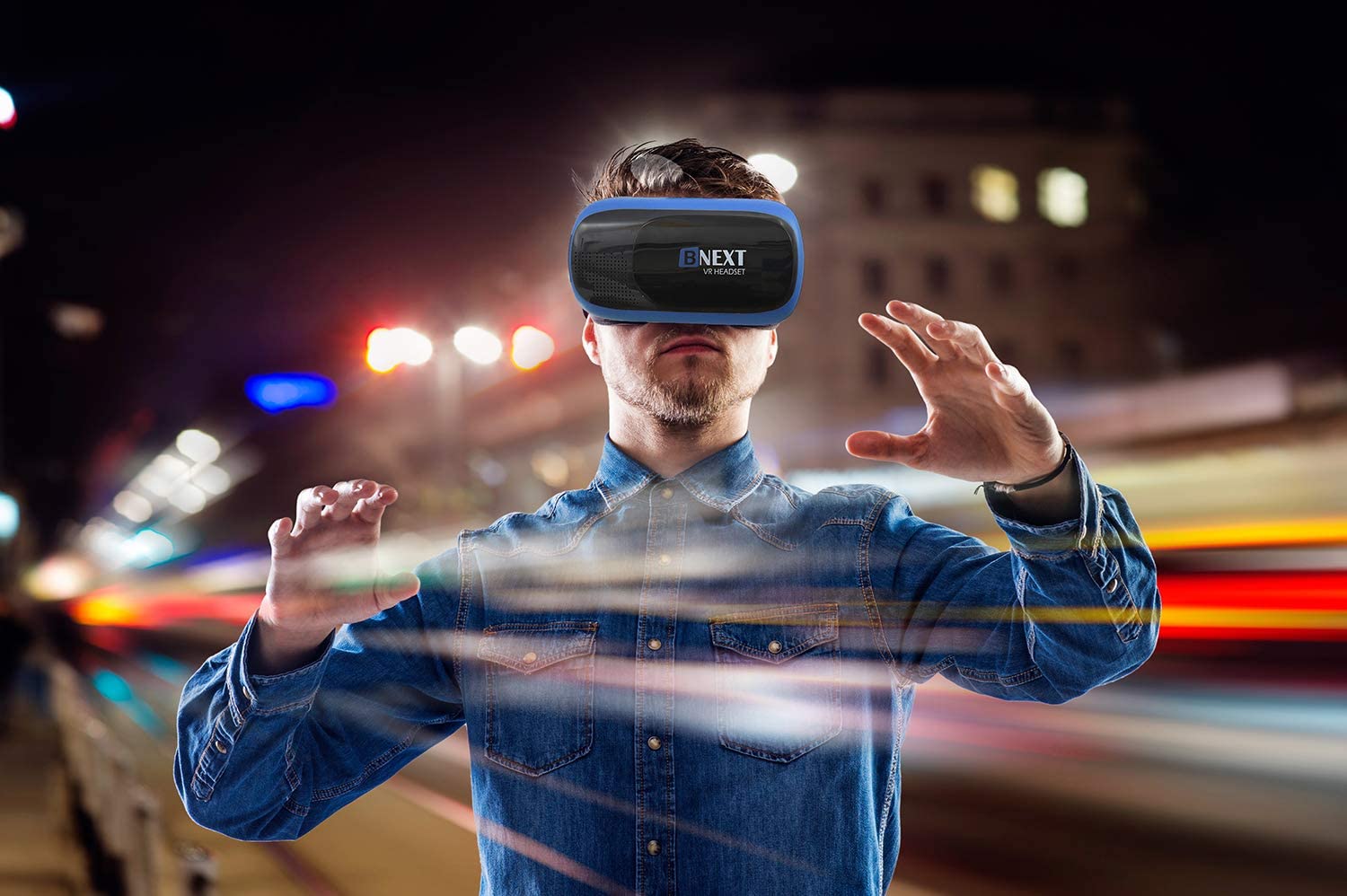 VR Headset Compatible with iPhone & Android Phone - Universal Virtual Reality Goggles - Play Your Best Mobile Games 360 Movies with Soft & Comfortable New 3D VR Glasses | Blue | w/Eye Protection VR Headset Compatible with iPhone & Android Phone - Universal Virtual Reality Goggles - Play Your Best Mobile Games 360 Movies with Soft & Comfortable New 3D VR Glasses | Blue | w/Eye Protection